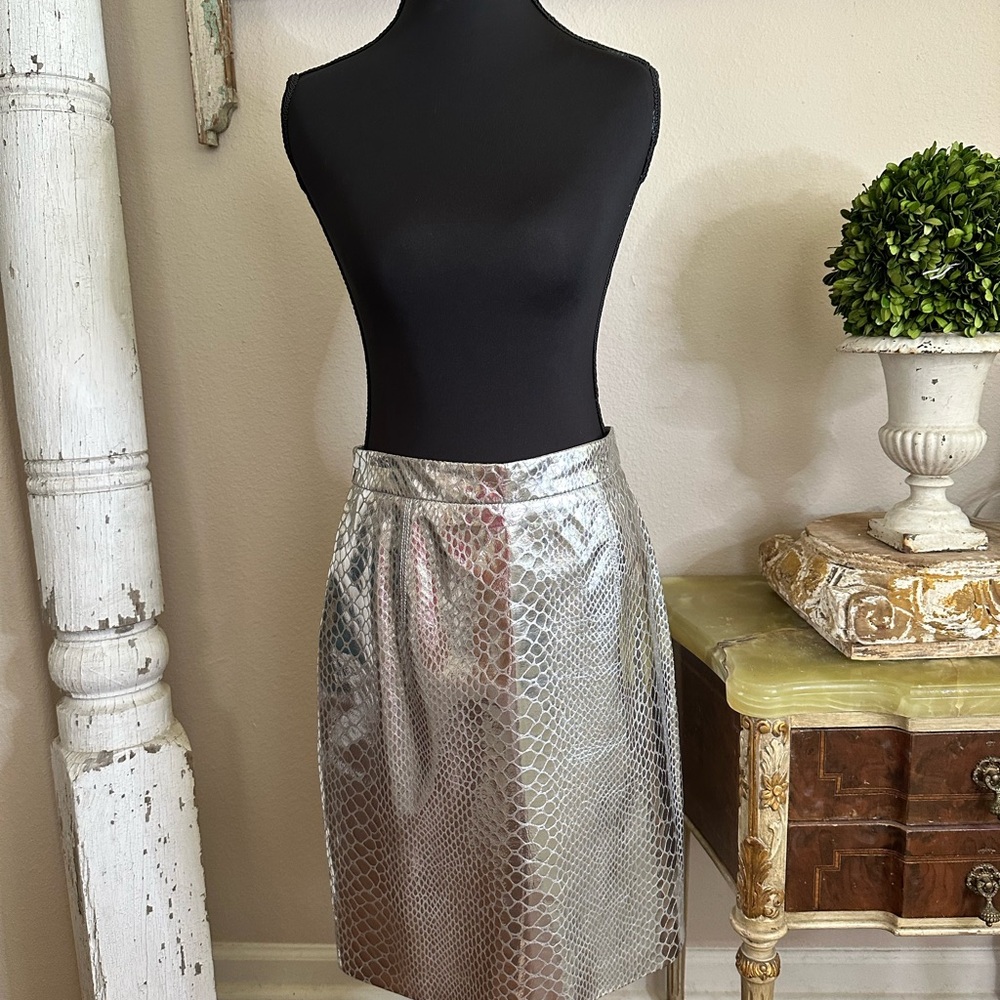 Milly Silver Sequin Pencil Skirt Night Out